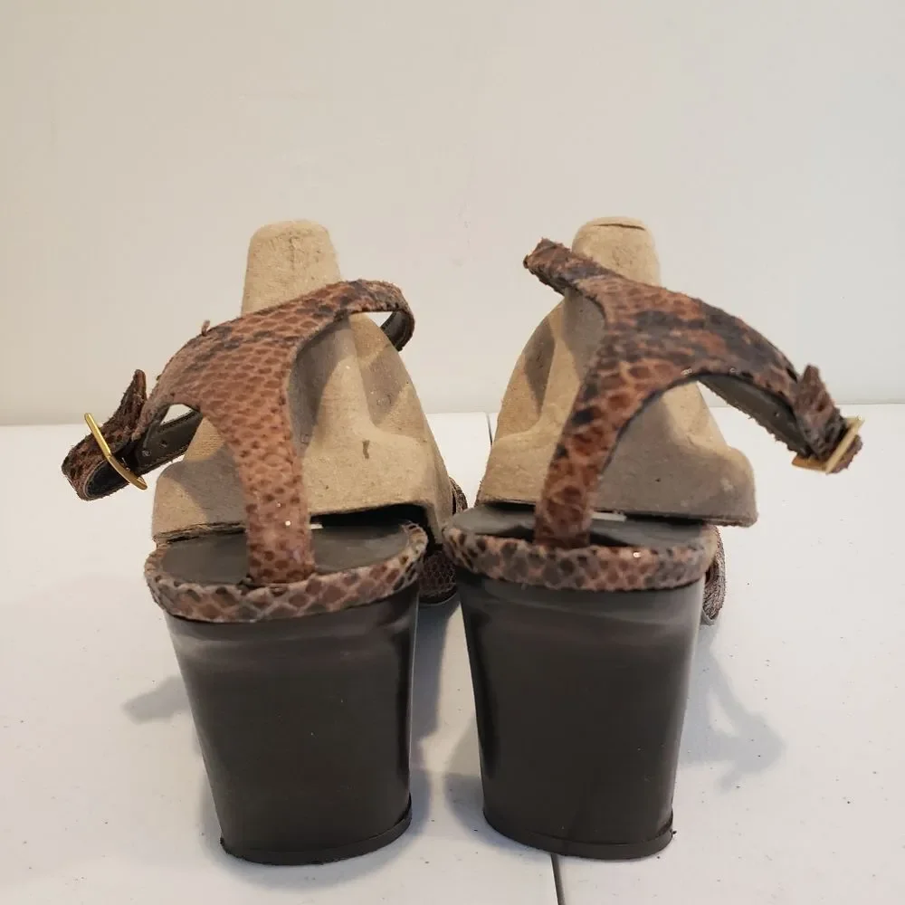 Mina Brown Snakeskin Women's Heels Size  6.5